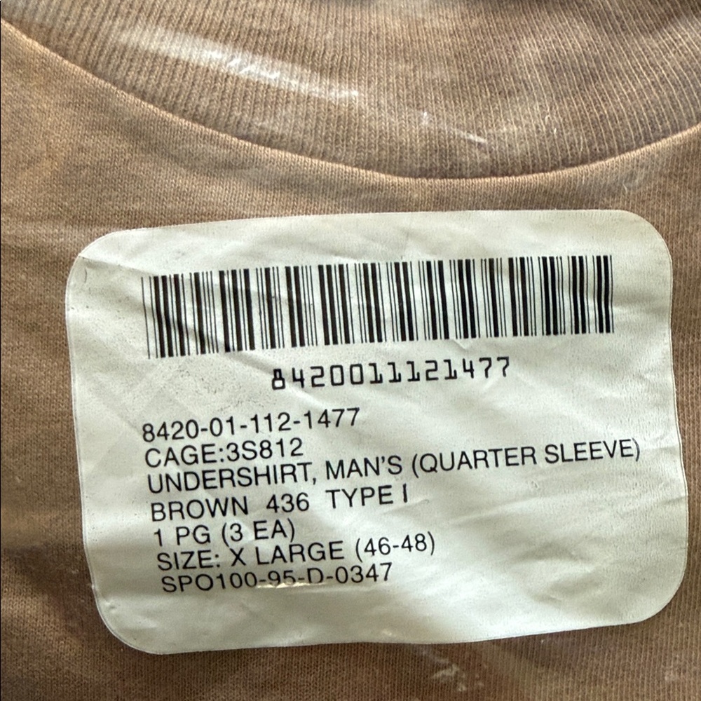 Olympic Mills XL Men’s Brown undershirts set of 3 - Picture 2 of 5